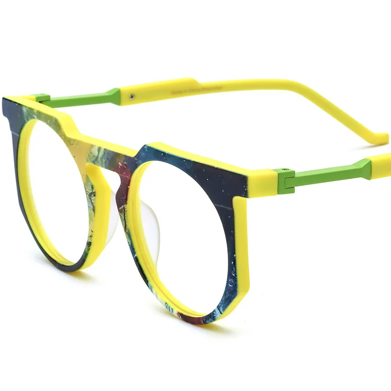 

Роскошная оправа для очков из красного ацетата ветра, мужская модная брендовая дизайнерская оправа для очков, женская круглая сверхлегкая оправа в стиле ретро Z653