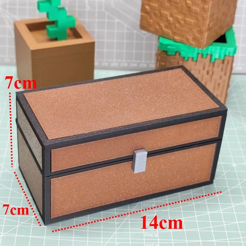 MineCraftion-caja de almacenamiento de escritorio para joyería, llaves, dulces, organizador de monedas, decoración divertida para el hogar, escritorio, adorno creativo, caja de juguetes
