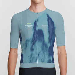 Aogda Men's Lightweight Short Sleeve Cycling Jersey Pro Aero Slim Fit Bike Jersey Breathable Bicycle Clothing