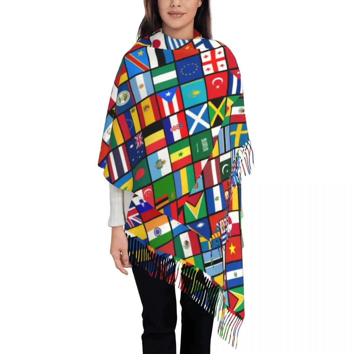 Custom Print Flags Of The Countries Of The World Scarf Men Women Winter Warm Scarves International Gift Shawl Wrap