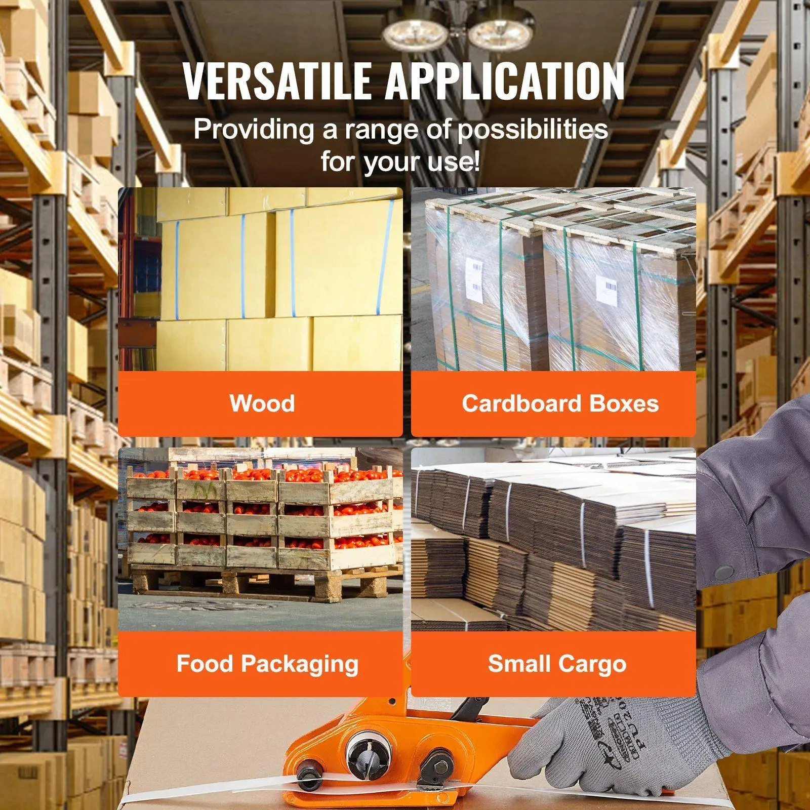 مجموعة ربطات بلاستيكية الكل في واحد بطول 3280 قدمًا، حزام PP طويل الأمد 1000 مشابك معدنية مع أدوات سدادة الموتر