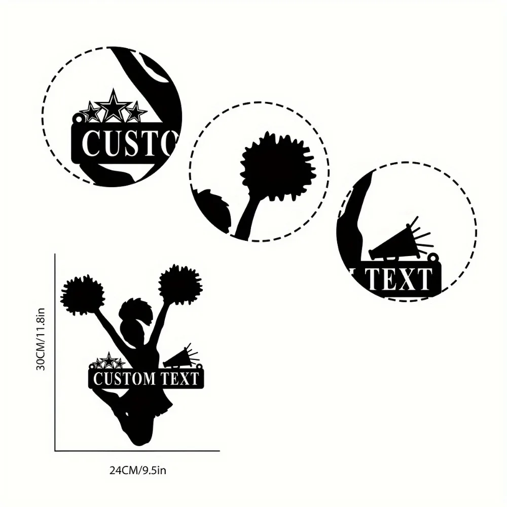 Custom Personalizable Art Deco - Inspired Wall Ornament Cheerleading Plaque Home Adornment Housewarming Gift Wall Mounted Sign