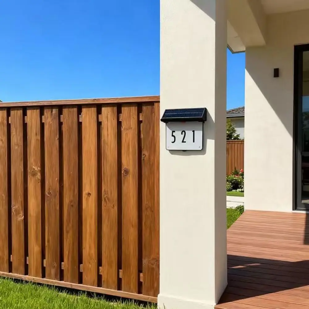 Waterproof Solar Address Sign Light 3-Color Ambience Lamp Wall Mounted Solar Powered House Number Light In-Ground Stake Mounted