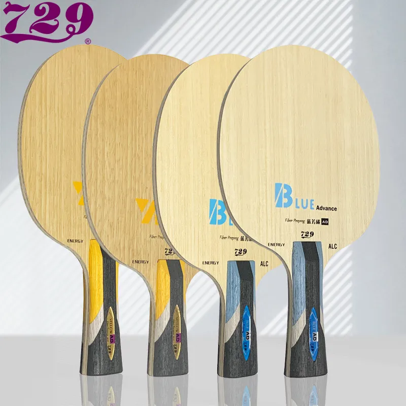 

729 Friendship AD Table Tennis Blade 5 Wood 2 AD Blue/Yellow Arylate Carbon Professional Ping Pong Paddle for Offensive Style