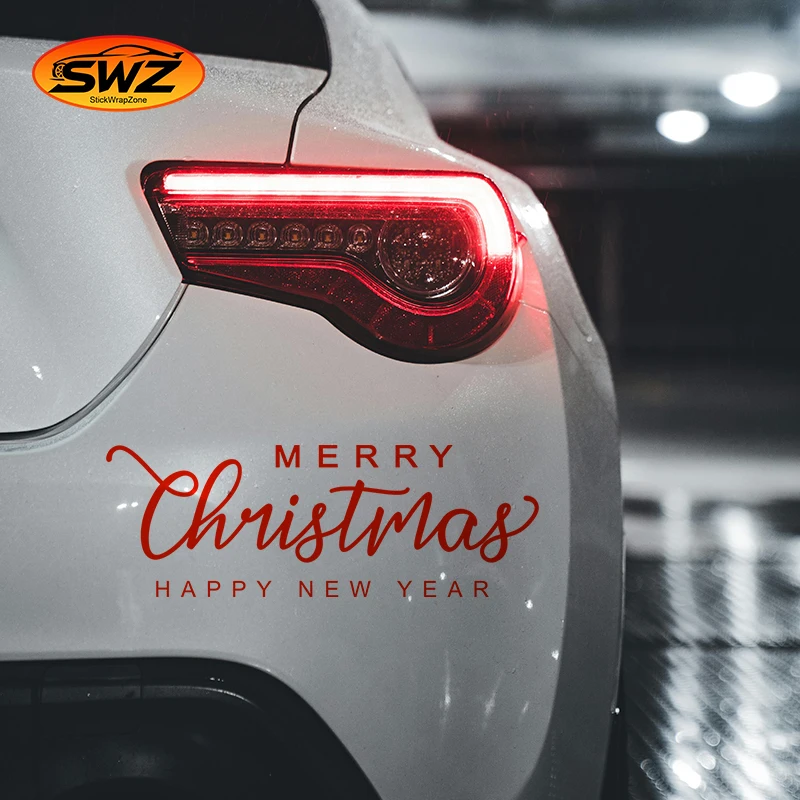 

Merry Christmas New Year Vinyl Decal – Holiday Car Sticker Waterproof PVC for Car Window, Gift Box & Home Decoration