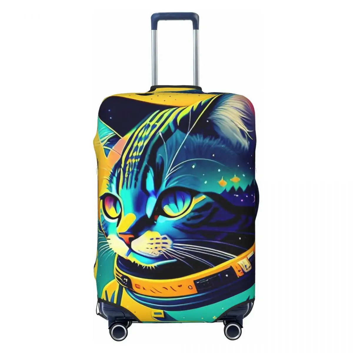 Astronaut Cat Print Luggage Protective Dust Covers Elastic Waterproof 18-32inch Suitcase Cover Travel Accessories