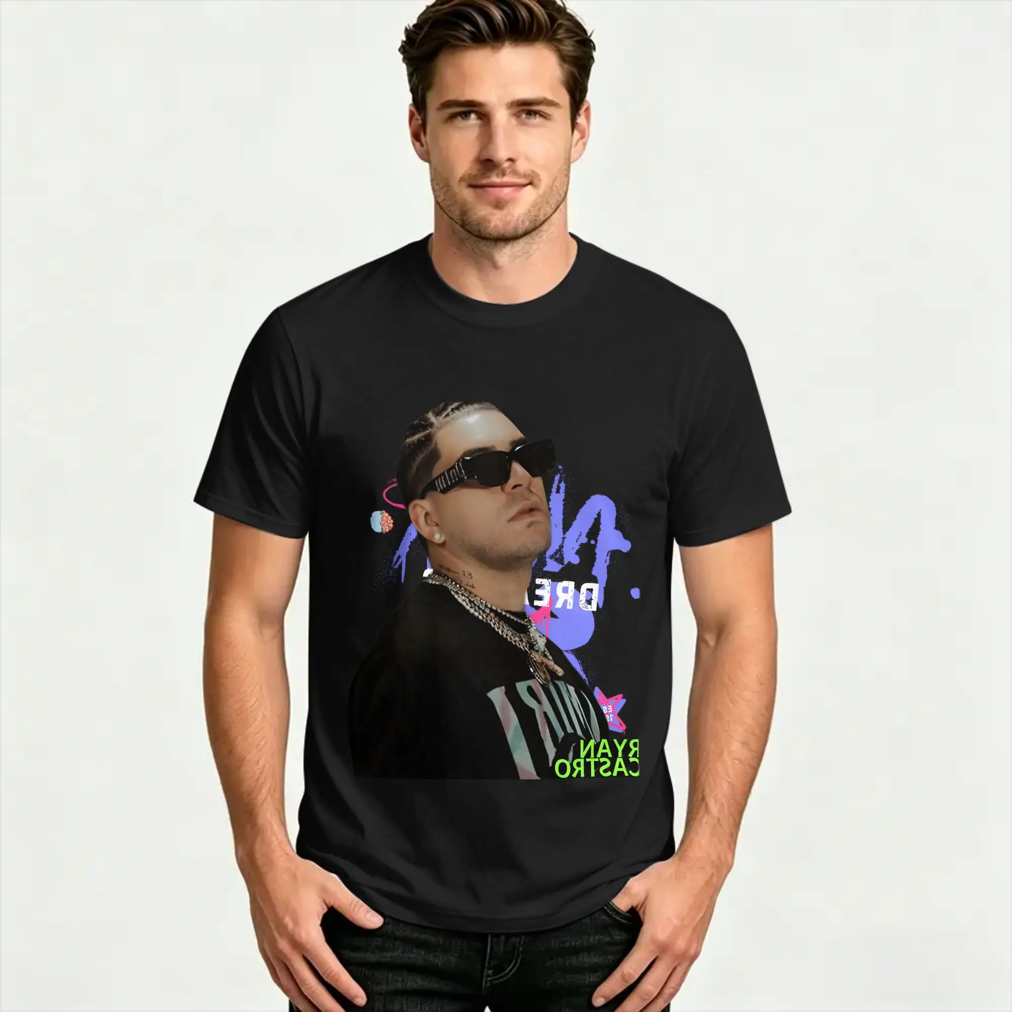 Ryan Castro singer  T Shirt Beach  Leisure T Shirts Men Pure Cotton O-Neck Plus Size Tees Short Sleeves Y2K Basic Tops