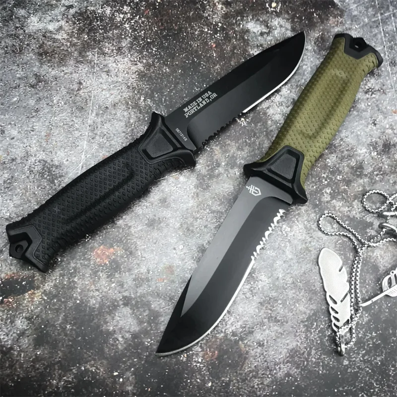 

2024 Outdoor Adventure Hunting Tactical Straight Knife Portable Self-Defense EDC Knife with K Sheath High Quality Survival Knife