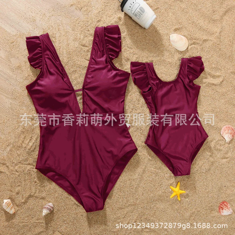 Mother and Dauthter Swimsuit One-Piece Mommy Kid Bikini Beachwear Mother And Me Bathing Suit Baby Girl Swimwear
