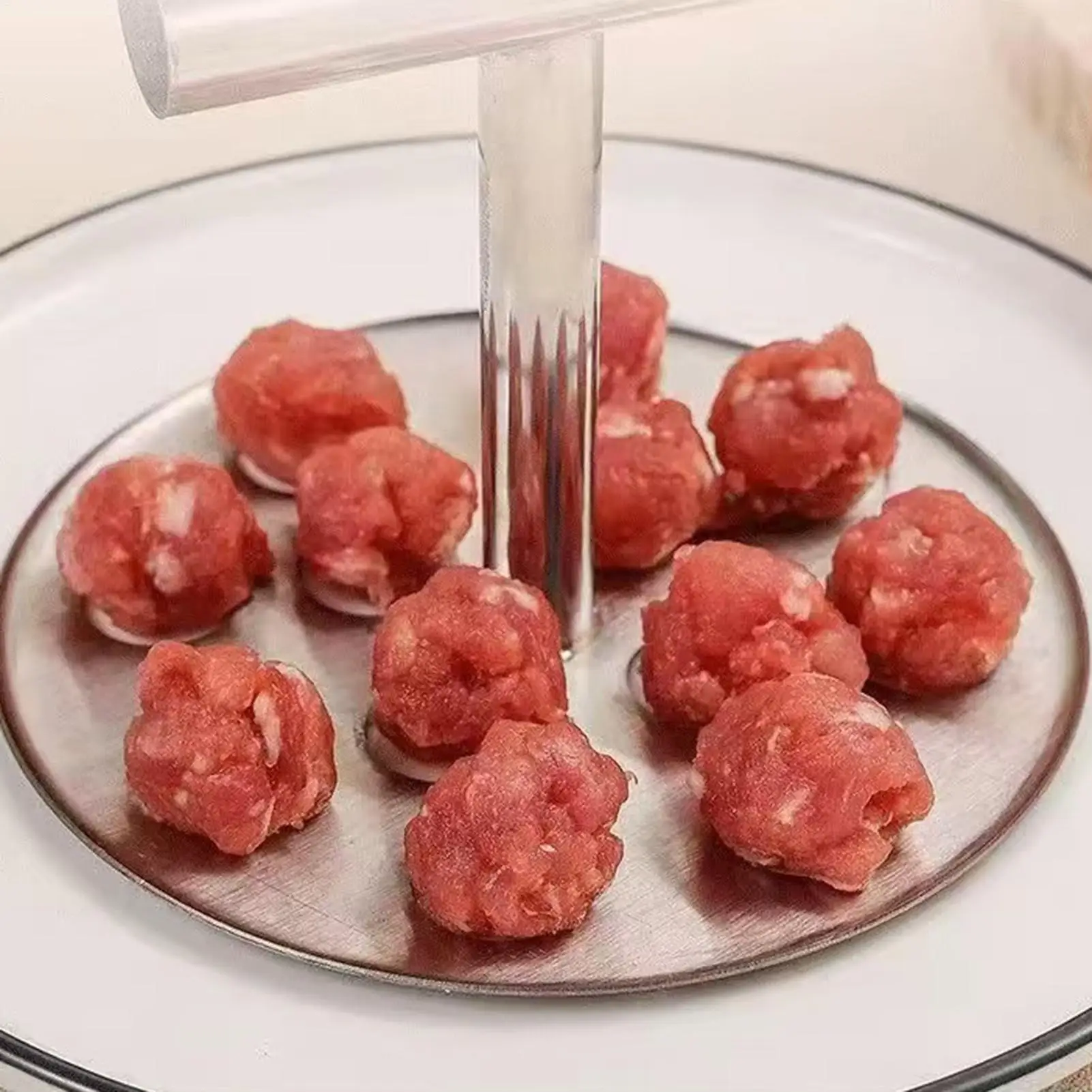 12 Balls Meatball Maker Tool Stainless Steel Non Slip T Handle Manual Press Meatball Mold for Beef Shrimp Fish Vegetable Home