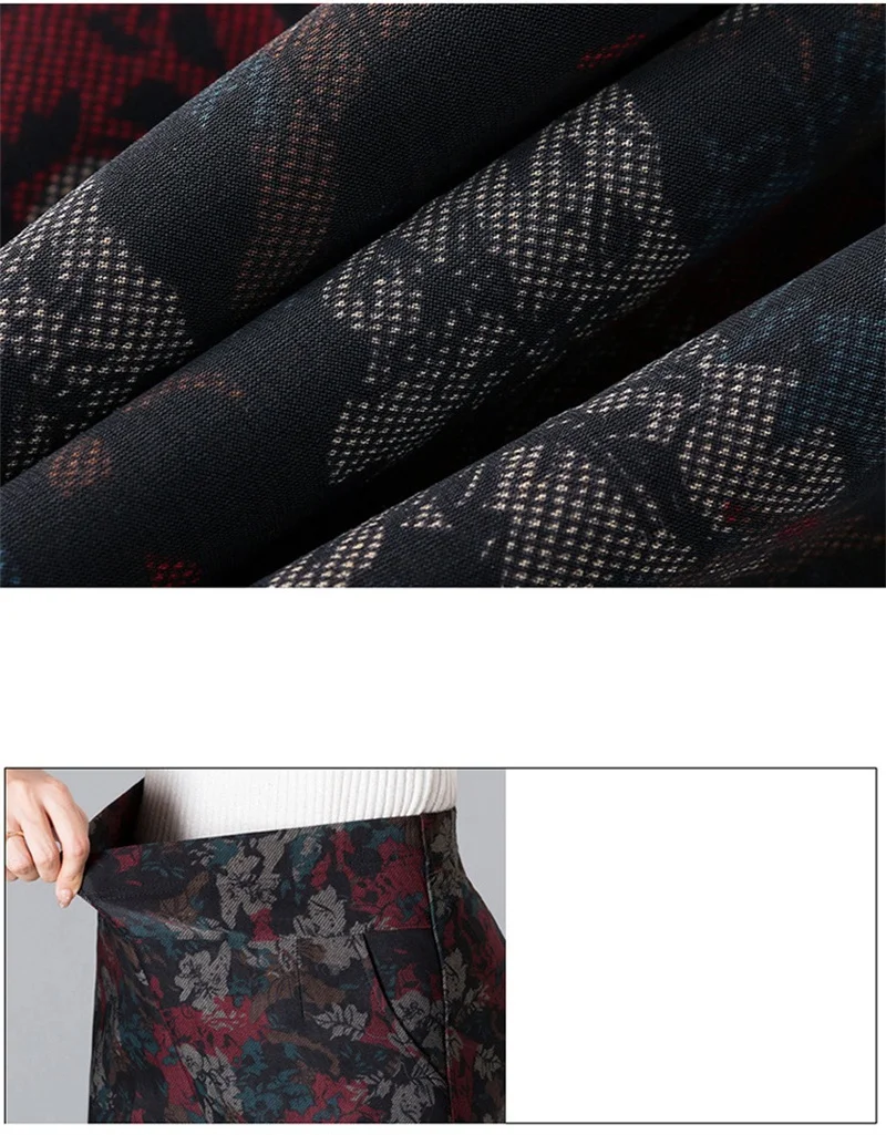 Extra Large Size 9XL Middle-aged Women Pants New Autumn Elastic High Waist Casual Trousers Winter Velvet Female Straight Pants