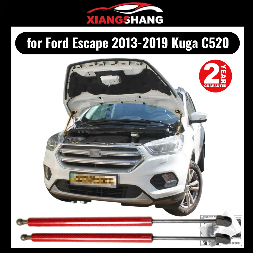 for Ford Escape 2013-2019 for Kuga C520 NEED TO DRILL HOLES Front Bonnet Hood Damper Gas Struts Lift Support Shock Absorber