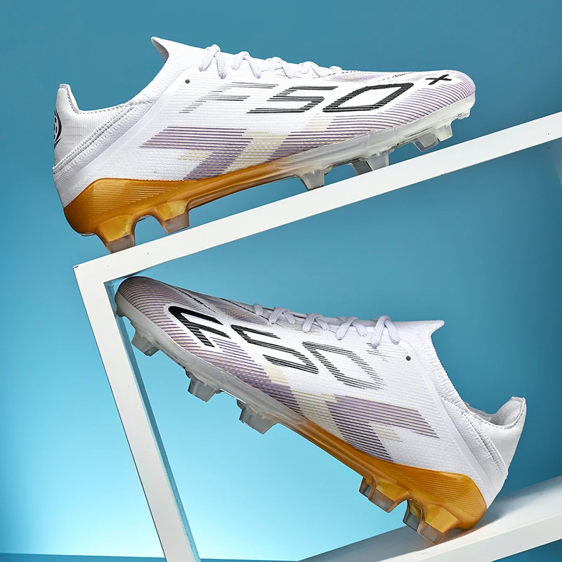 Men Low Top Football Boots FG Long Spikes TF Turf Studs Soccer Cleats Breathable Wear Resistant Outdoor Lawn Sneakers