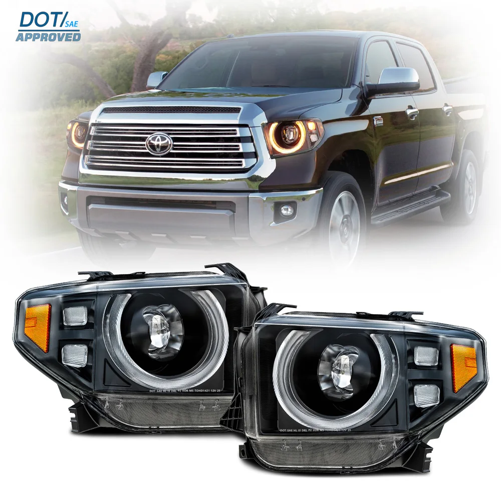 DOT LED Headlamp For Toyota Tundra 2014-2021 Pickup Hi-Lo Beam Lamp W/ DRL Turn Signal Side Marker Lights Assembly 81150-0C211