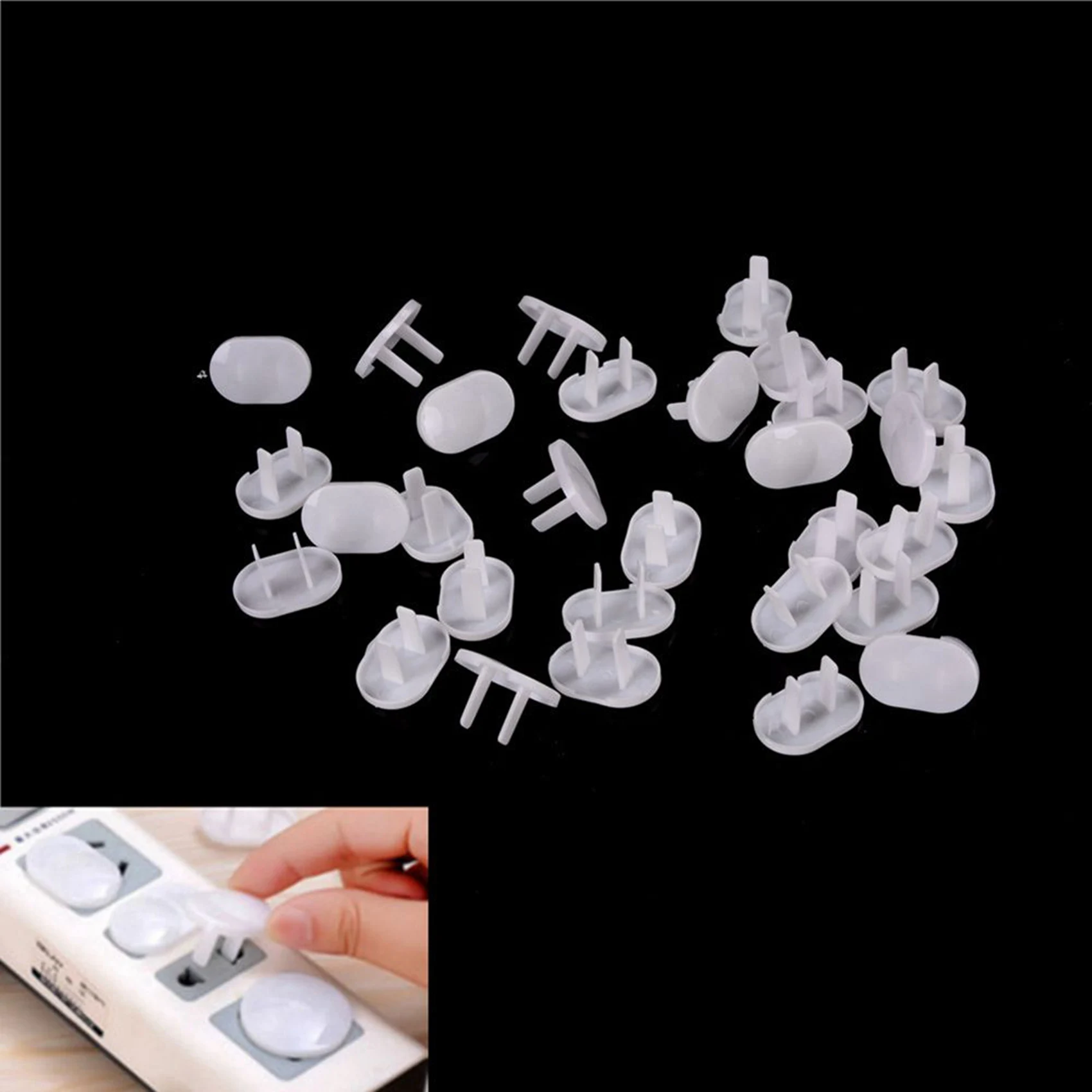 

ABJL-150Pcs Anti Electric Shock Plugs Protector Cover Cap Power Socket Electrical Outlet Baby Children Safety Guard Two Holes
