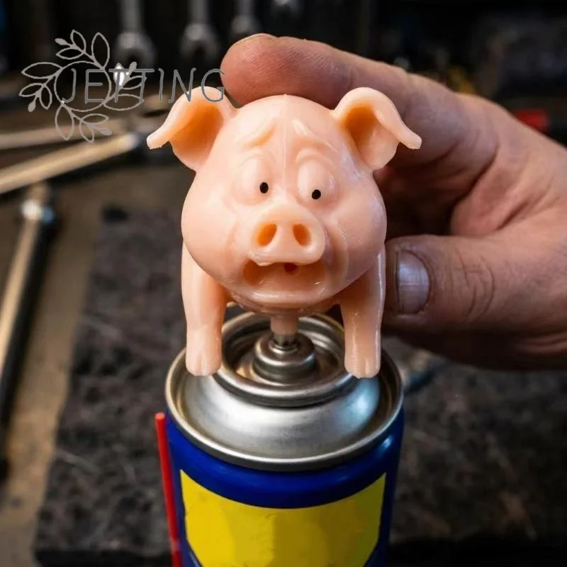 (DP11)3D Printed Spray Nozzle Attachment,Funny Prank Cute Pig Spray, Compatible With Multiple Common Aerosol Valves