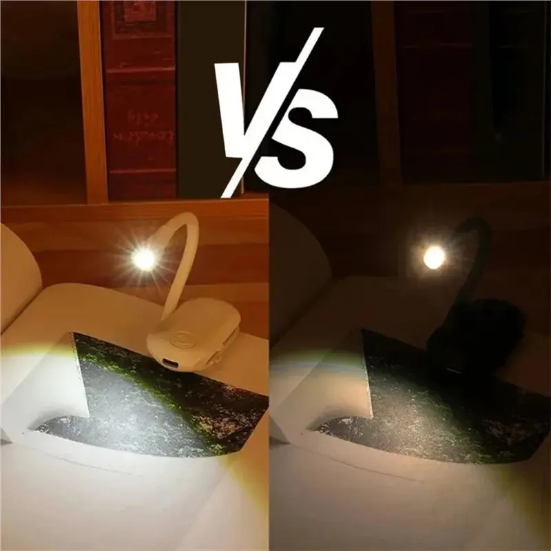 A26F-LED Book Light Eye Protection Adjustable Clip 360° Flip Study Lamp Rechargeable 3 Color For Travel Bedroom Reading A