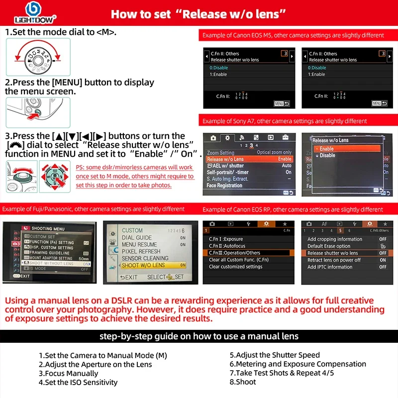 Lightdow 85mm f1.8 Portrait Lens for Nikon DSLR Canon EOS DSLR Sony E Mount Cameras Canon RF Mount Nikon Z Mirrorless Camera