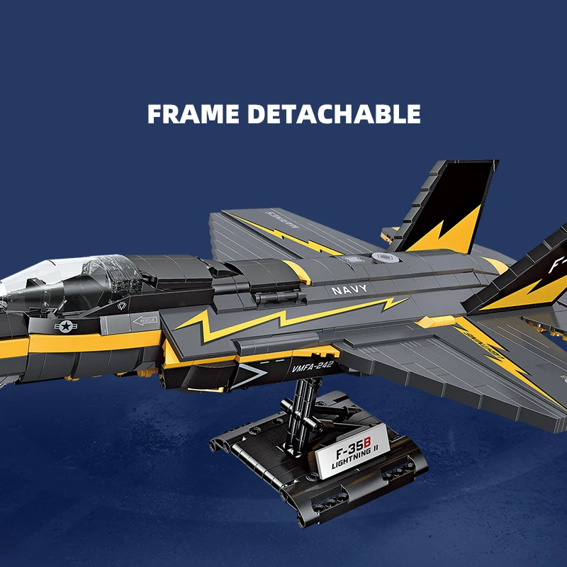 

Американский современный военный самолет JSF F-35B Lightning II (СИВБ-35Б) — конструктор из строительных блоков, игрушка для сборки, подарок.