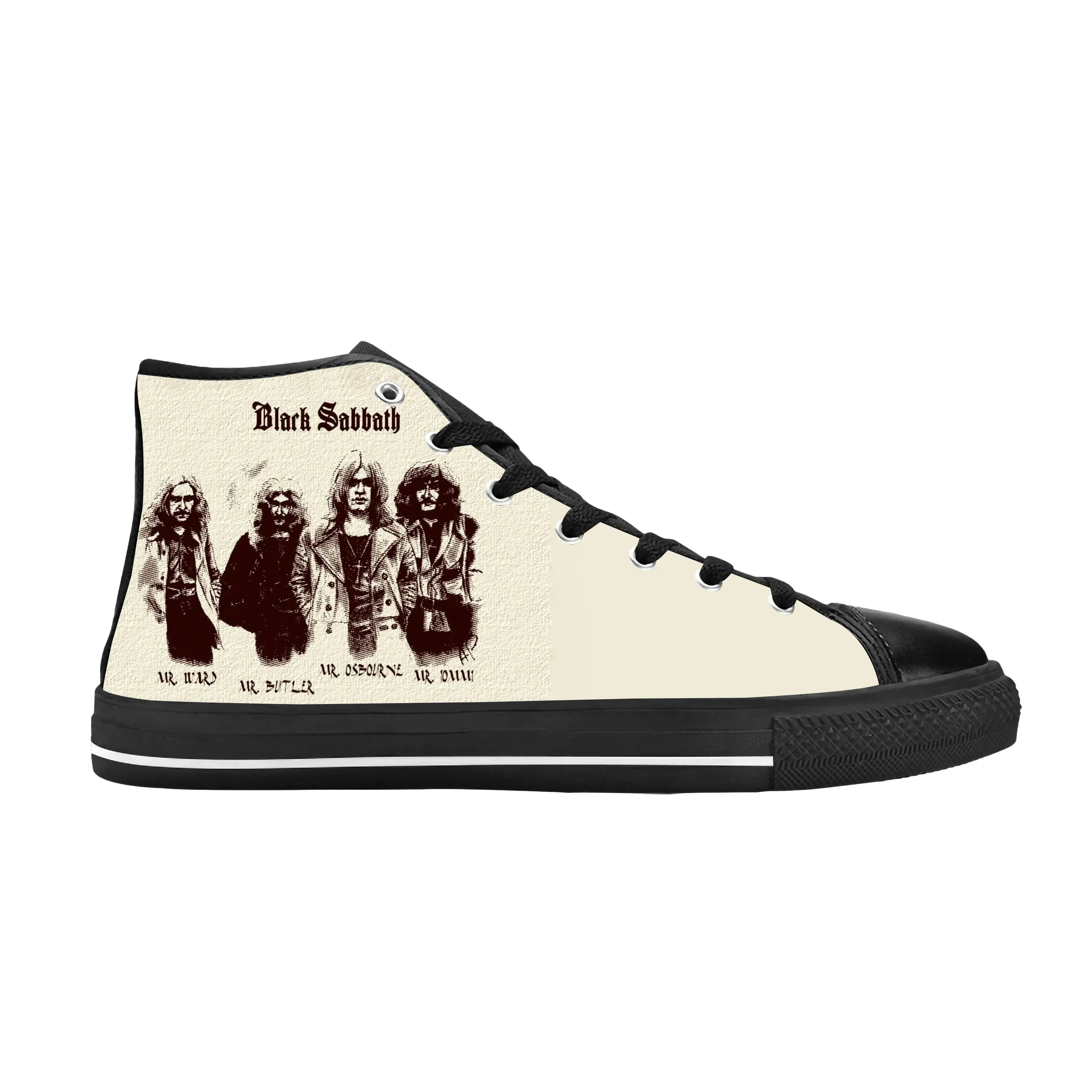 Sabbaths Heavy Metal Rock Band Sänger Musik schwarz lässig Stoff Schuhe High Top bequeme atmungsaktive 3D-Druck Männer Frauen Turnschuhe