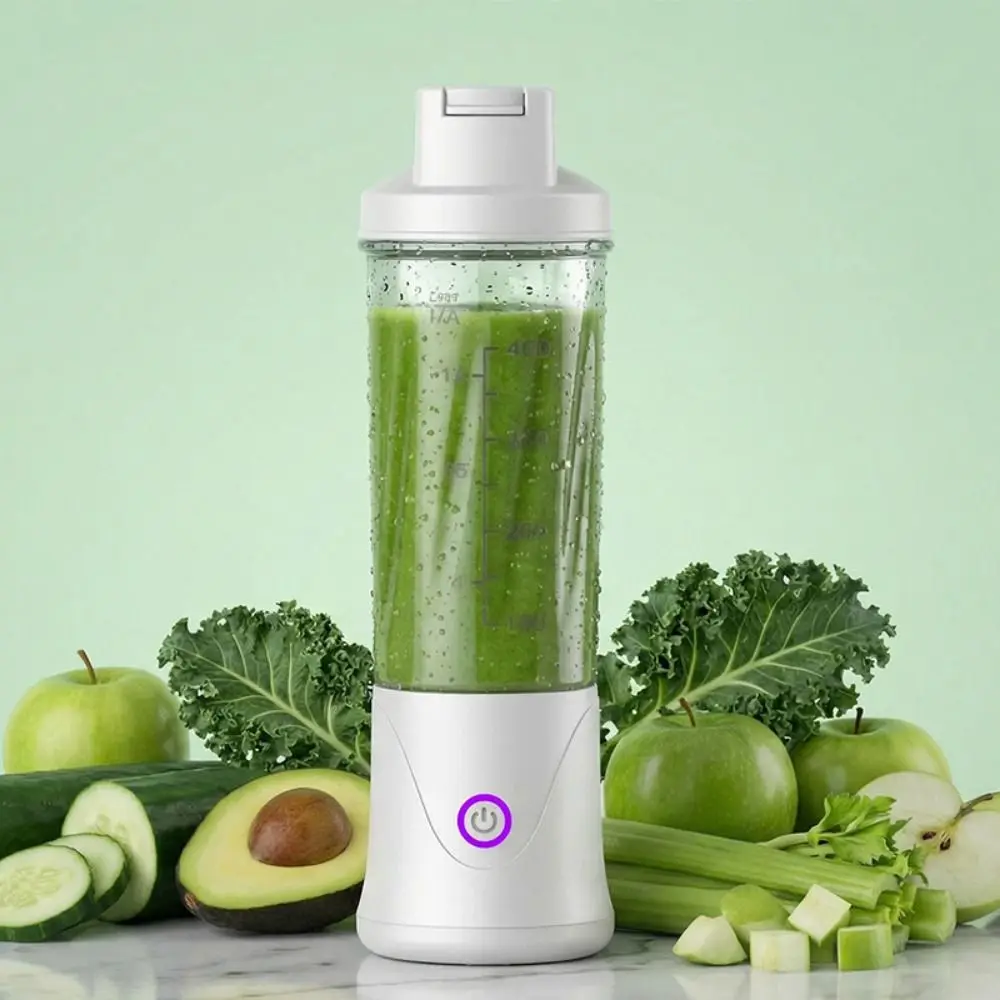 Portable 450ML Capacity Mini Blender Cup USB Charging Cordless Electric Fruit Juicer Plastic Small Auto Juicing Cup Gym