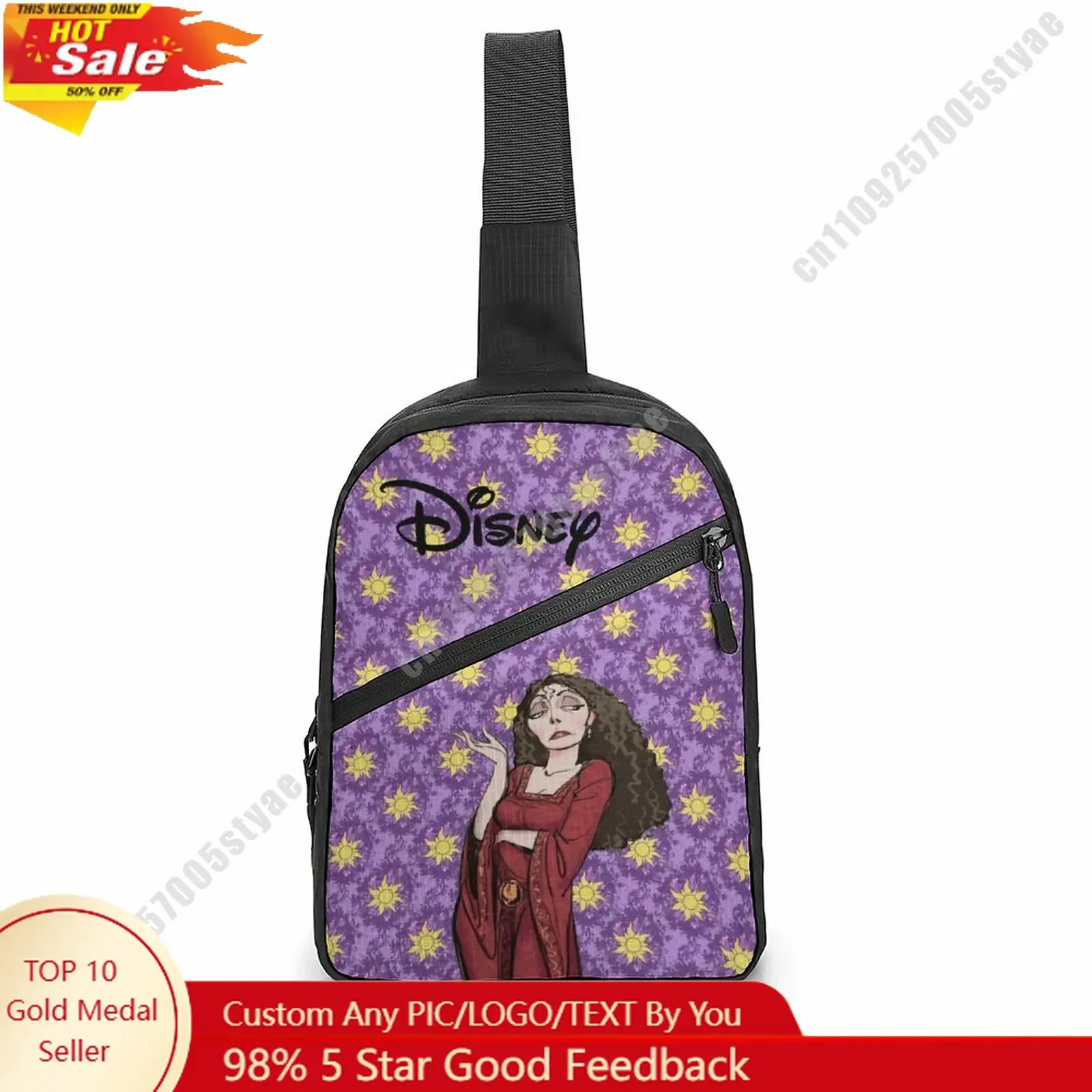 

Disney Logo Chest Bag Disney Customized Personalized Photos Text Logo Lightweight Travel Sling Waterproof Shoulder Bag