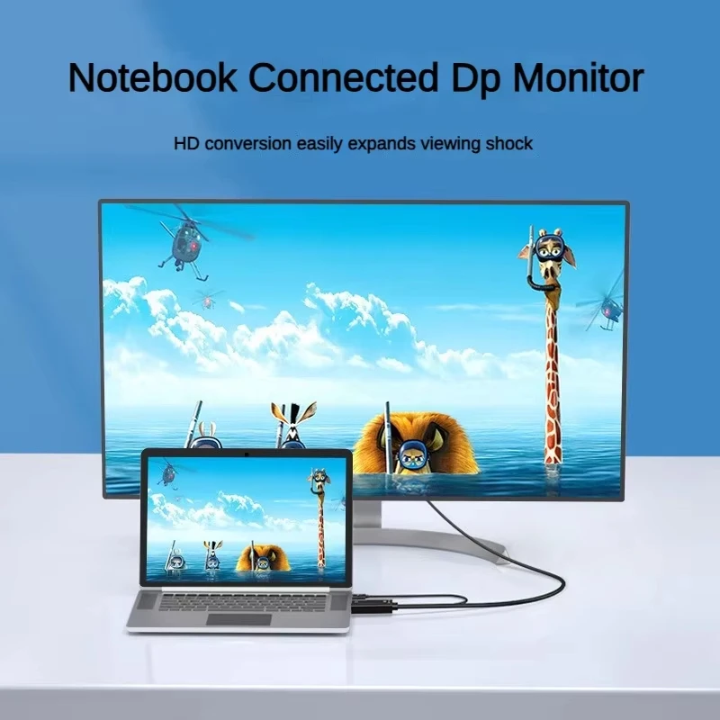4K@60Hz 2K@120Hz HDMI-Compatible to DisplayPort Cable HDMI Source To DP Display Monitor Cable for PC Laptop PS5 Xbox view 3