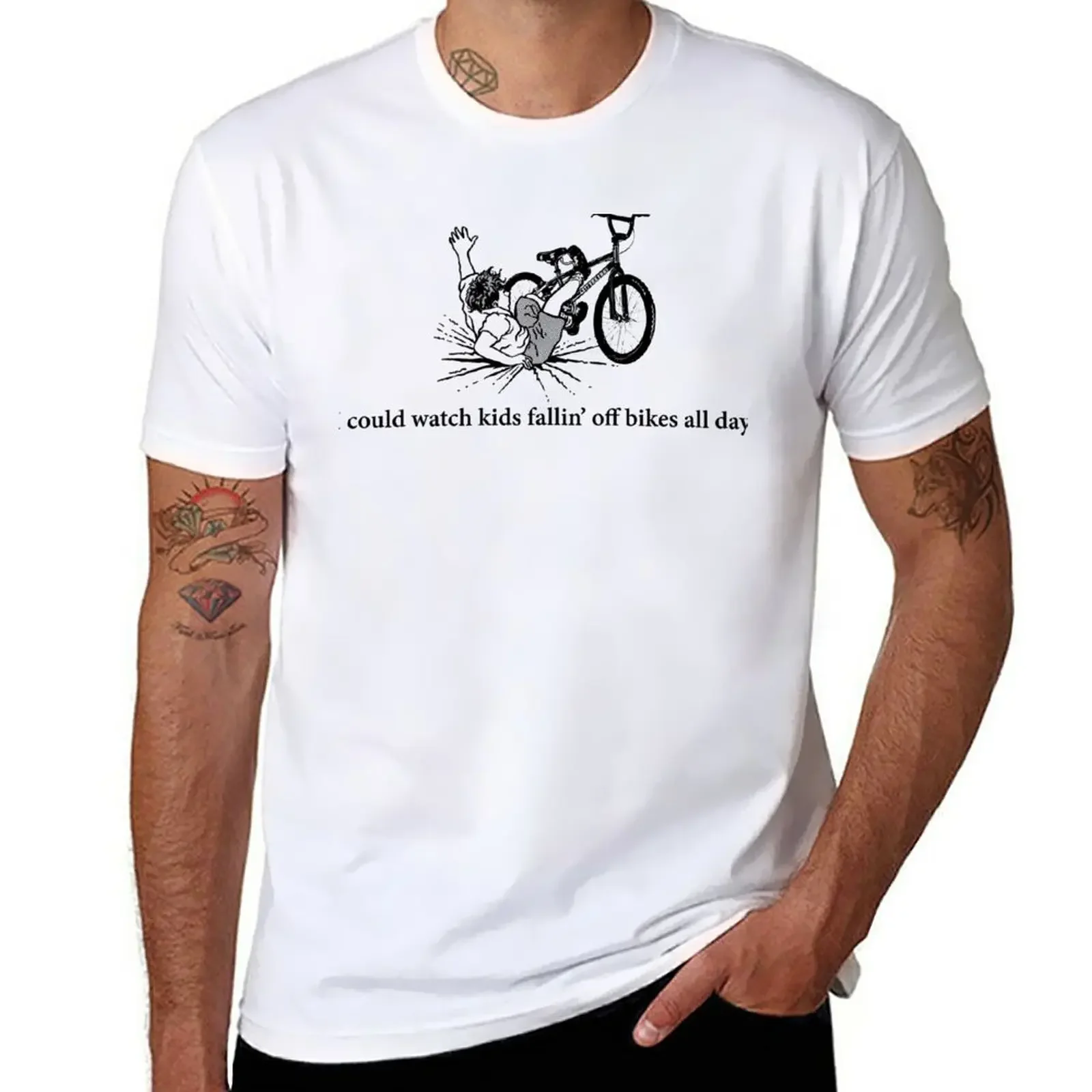 

Kids Fallin' Off Bikes T-Shirt hippie clothes Blouse korean fashion mens t shirts