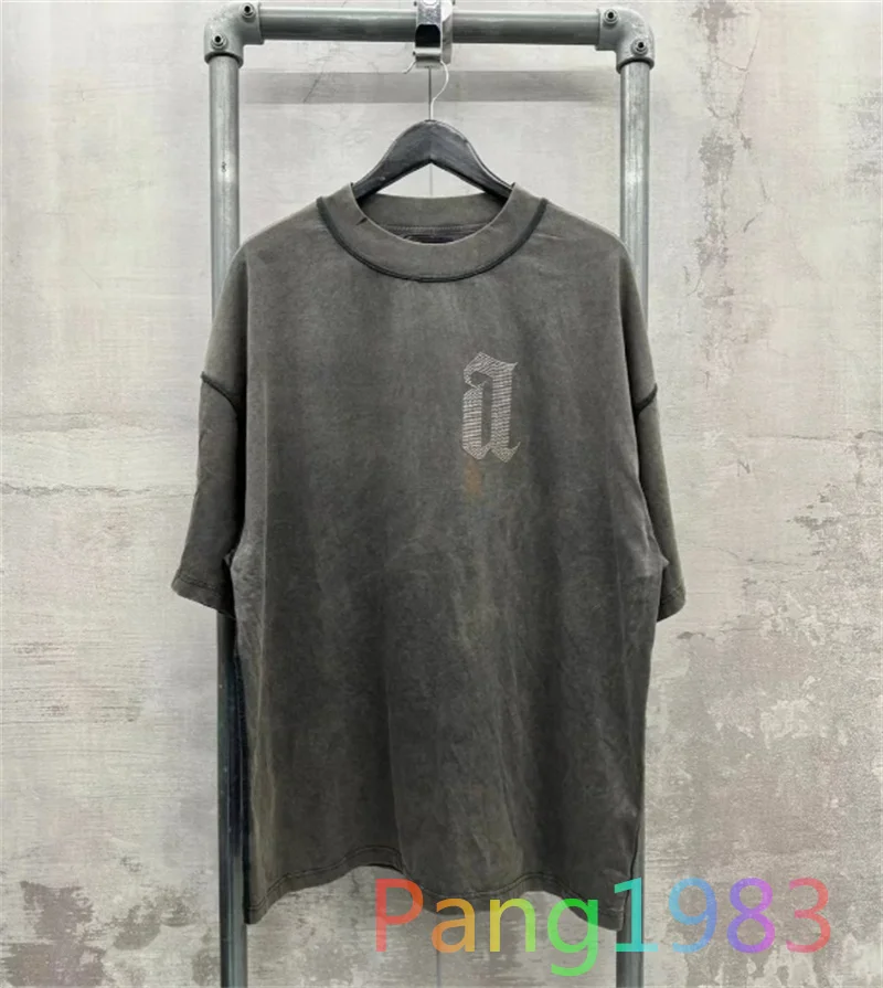 Vintage Arnodefrance T-shirt Men Women High Quality Washed Metal Letter Logo T Shirt Streetwear Tops Tee