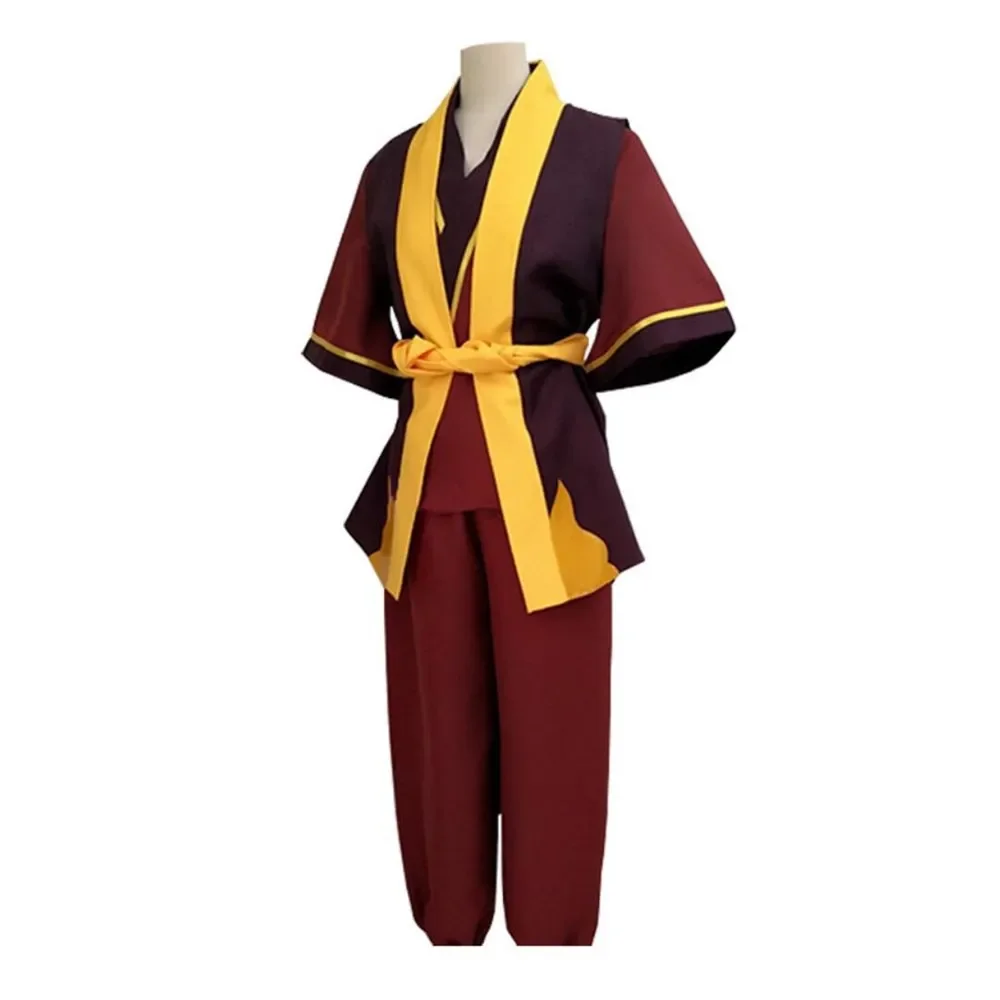 Avatar The Last Airbender Prince Zuko Costume Cosplay Anime Costume rosso Parrucca nera Uomo Donna Abiti per adulti per feste di Halloween