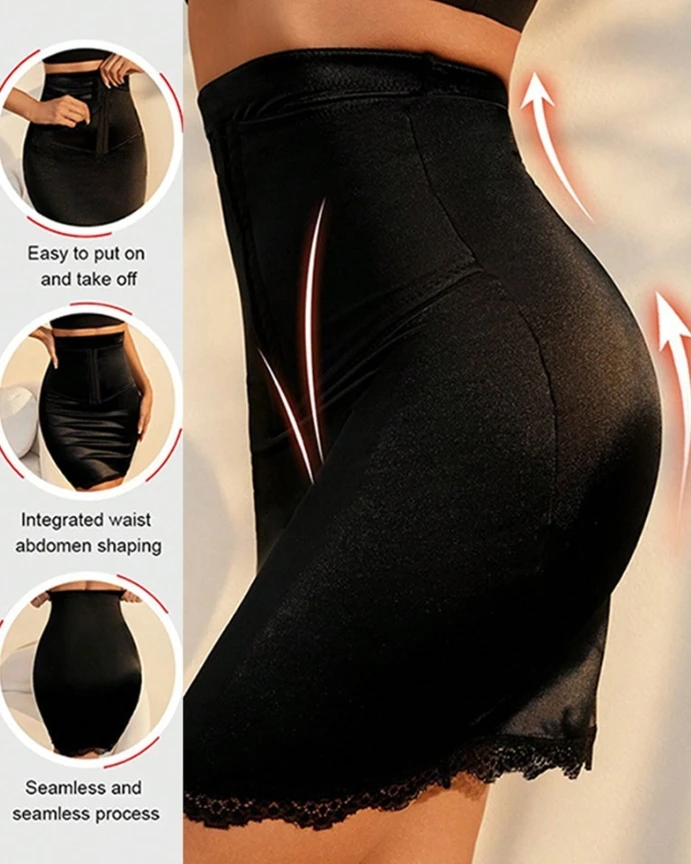 

Women's Skirt Casual Basic High Waist Shapewear Dress Hook Front Tummy Control Half Slips Shaper Butt Lifting Slimming Skirt