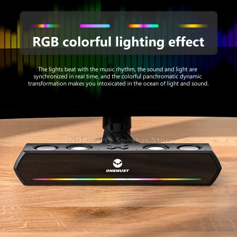 

Bar Computer Stereo 4D Surround Sound Wireless Wired Bluetooth Stereo Subwoofer Music Player Speakers for Computer Laptop