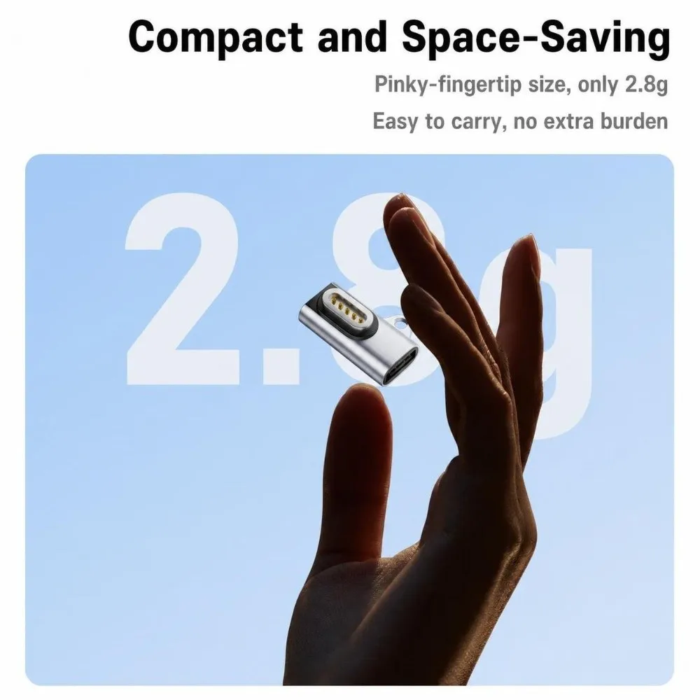 5-Pin Magnetic Charging Adapter 5V 0.5A 480Mbps Transfer Magnetic Connector Compact Short-Circuit Protection USB-C Converter
