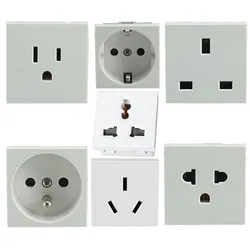 Universal White 45*45MM Screw Wire Embedded UPS PDU Power Socket 10/13/16A AU EU US UK Desktop Receptacle AC Panel Module Outlet