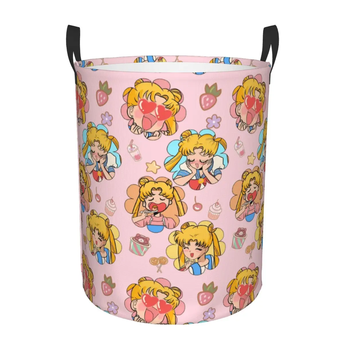 Cesto de Ropa Plegable Personalizado de Sailor Moon, Cesto de Ropa de Dibujos Animados de Usagi Tsukino para Guardar Juguetes de Bebé, Organizador de Juguetes para Cuarto de Niños