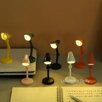 Dollhouse Creative Mini Desk Lamp Led Foldable Dollhouse Carry Small Night Light Warm Color Student Reading and Writing Lamp