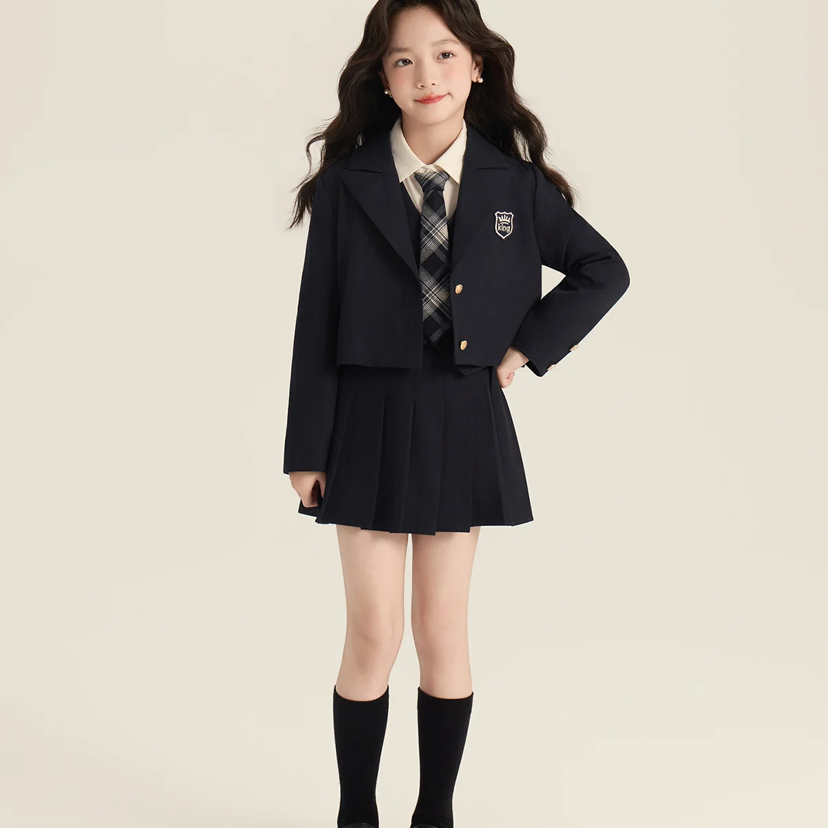 Children Fashion Wedding Tuxedo Kids Suit for Girl Formal Jacket Vest Blouse Skirt 3 Pieces Set School Party Blazer Clothing