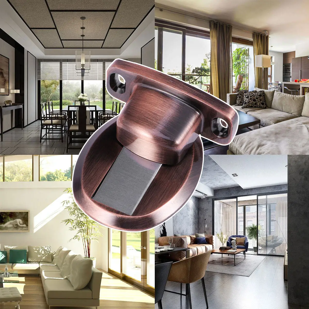 

Extra Strong Magnetic Door Stop Stainless Steel Style Door Suction for Wood Concrete Surfaces Scratch Resistant Hall Kitchen