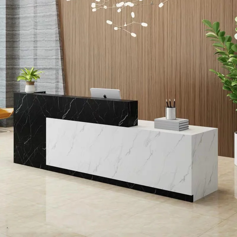 White Front Reception Desk Podium Restaurant Tables Register Standing Office Shop Counter Bar Hair Salon Leggio Shop Furniture