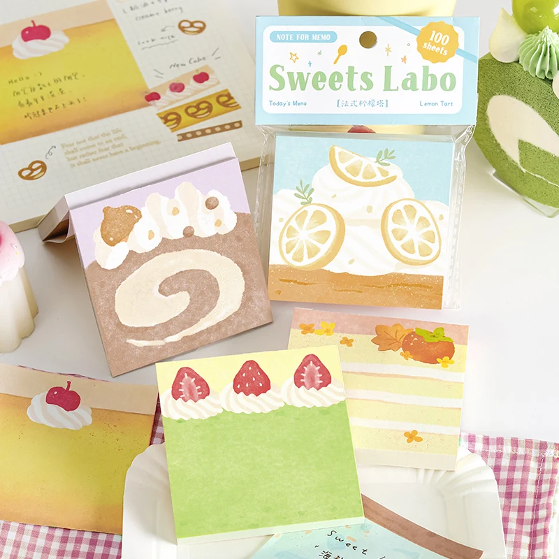 

Милый блокнот с фруктовым тортом, 100/600 листов, каваи, канцелярские принадлежности, заметки, студенческий DIY журнал, деко, блокнот, офисные принадлежности