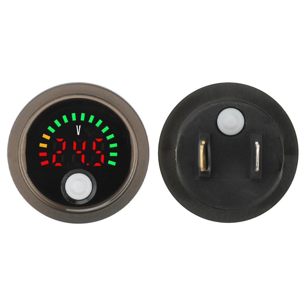 

DC 7-100V Waterproof Round Digital Voltage Indicator Mini LED Digital Current Voltmeter with Anti-Reverse Connection Protection