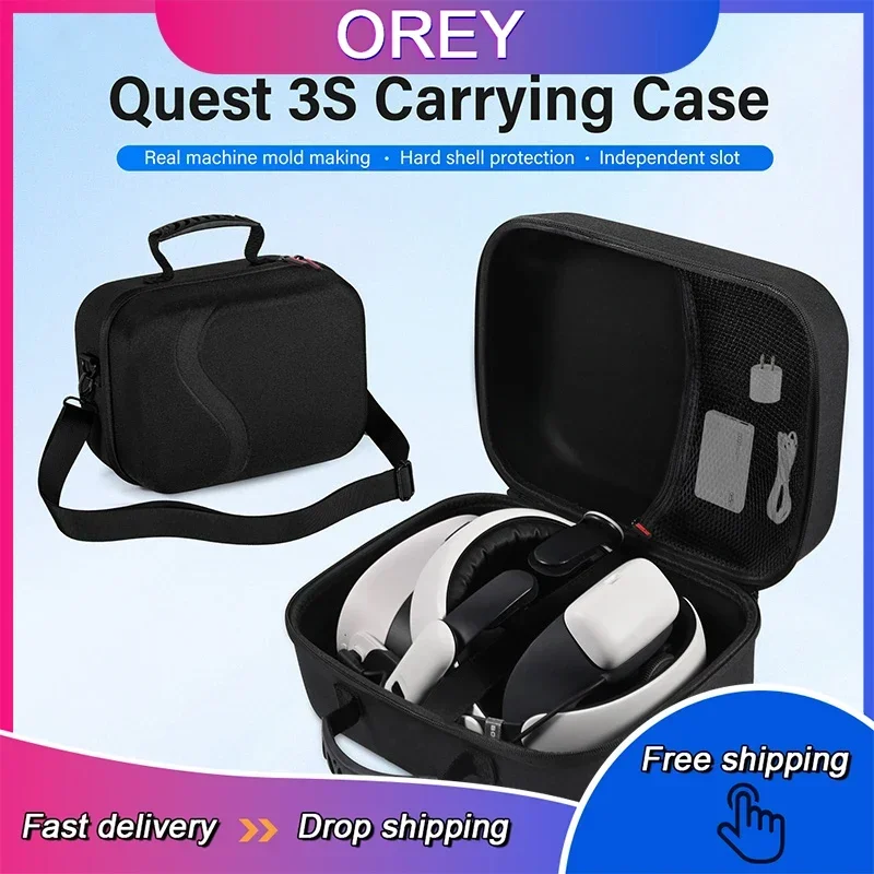 Mask Protective Cover Accessories - Suitable for Meta Quest 3S/3/2 Cooling Fan SiliconeProtective Cover Storage Bag Accessories