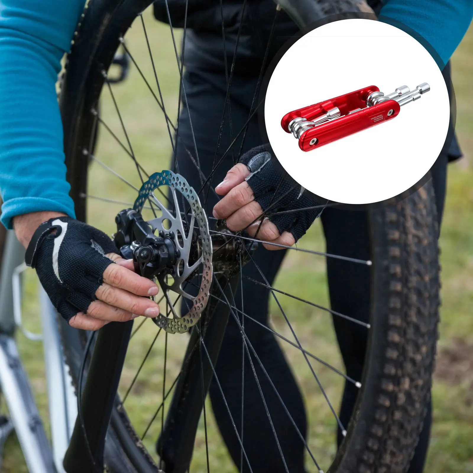 1 مجموعة للطي مفتاح بانة أداة إصلاح الدراجة الكروم الفاناديوم الصلب سبائك الألومنيوم 6 في 1 متعددة الوظائف كم عدة دائم