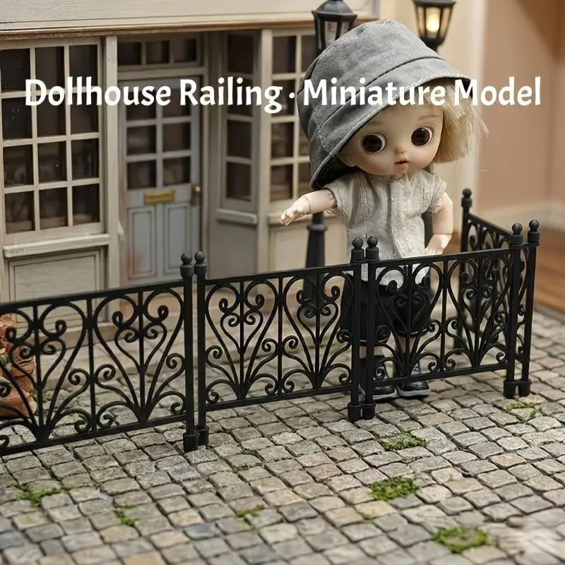 1Pc DollHouse Carved Fence Guardrail Miniature Model DIY Scene Ornaments And Photography Props Micro Landscape Home Decor.~