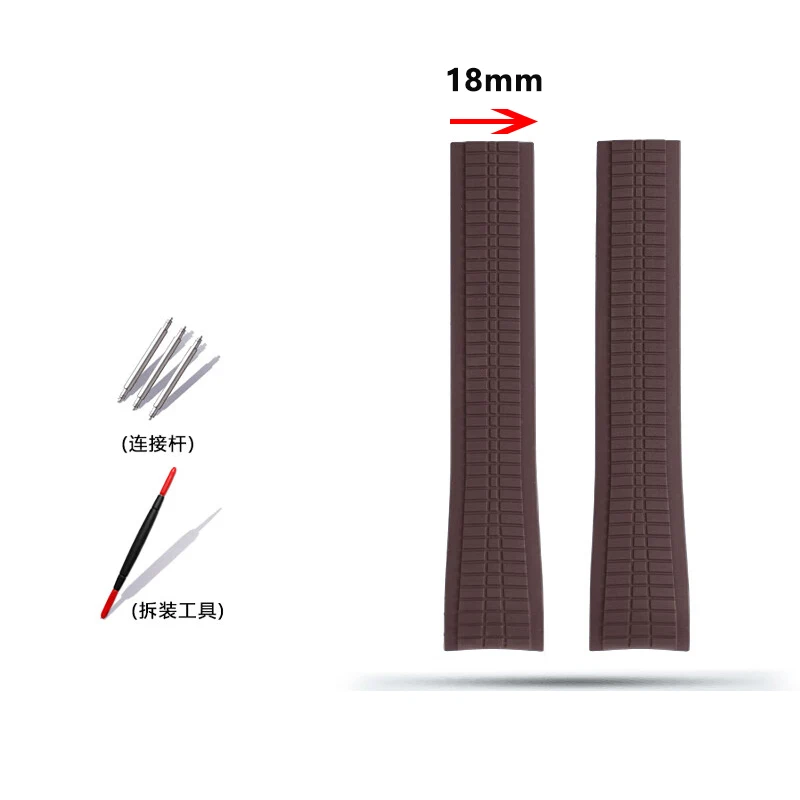 For Patek Philippe Aquanaut series 5167 5164 curved fluororubber men watchband waterproof folding buckle FKM bracelet 21mm strap image 3