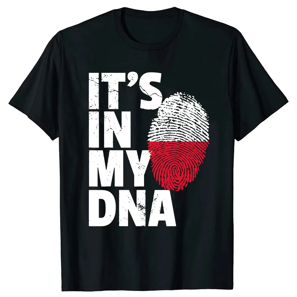 Summer Graphic Cotton Streetwear Poland Polska Gifts T-shirt Men Funny IT'S IN MY DNA Polish Poland Flag  Pride T Shirts