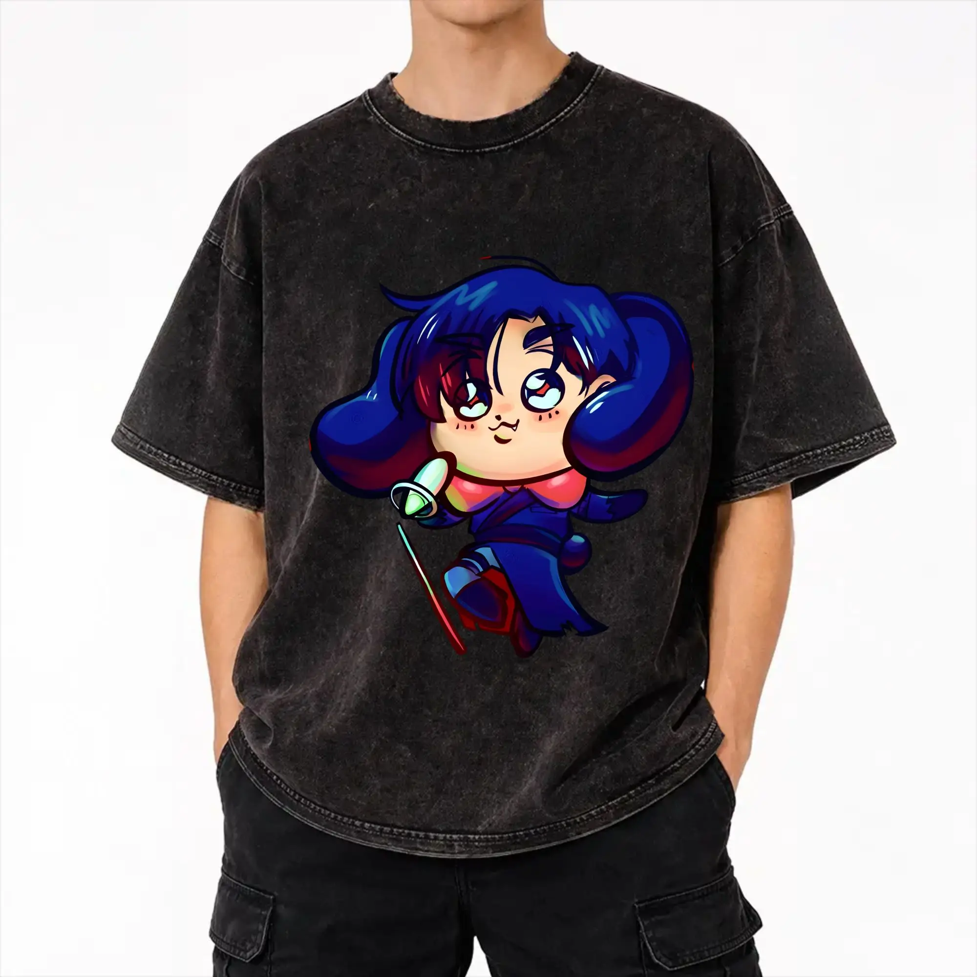 Harajuku Washed Shirts Alien Stage Sua Mizi Ivan Till Merch Fashion T Shirt Oversize  Streetwear 100% Cotton Printed Tops Tees