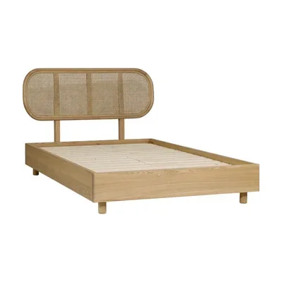 American solid wood bed 1.2 meters single bed modern simple leather soft backrest bed small apartment