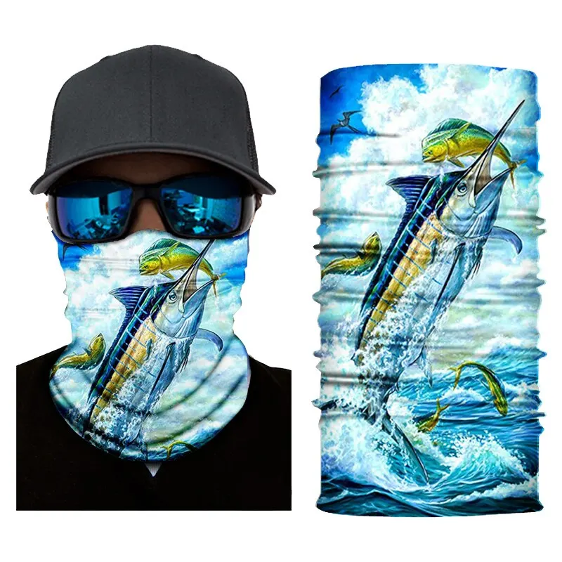 Seamless Scarfs 4PCS Fishing Sunscreen Face Masks UV Protection Windproof Breathable Neck Tubes Magic Bandana Buffs For Cycling