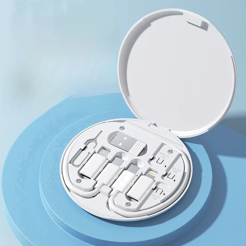 Six in One Charging Multifunctional Data Cable Storage Box - Compatible with Huawei Convenient Home Accessory  Sorting
